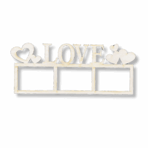 Drewniana ramka na zdjęcia zdjęcie instax love ze sklejki decoupage dekor