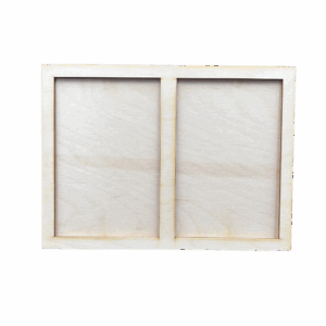 Drewniana ramka na zdjęcia zdjęcie stojąca ze sklejki decoupage dekor