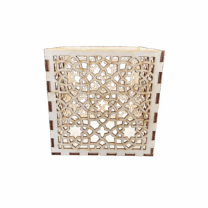 Lampion drewniany latarenka ze sklejki decoupage pudełko świecznik 11cm