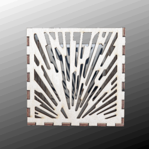 Lampion drewniany latarenka ze sklejki decoupage pudełko świecznik 11cm