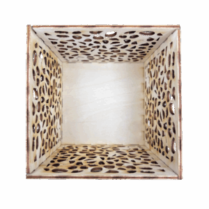 Lampion drewniany latarenka ze sklejki decoupage pudełko świecznik 11cm