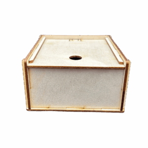 Drewniane pudełko szkatułka przybornik ze sklejki zamykane decoupage