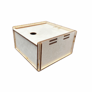 Drewniane pudełko szkatułka przybornik ze sklejki zamykane decoupage