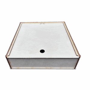 Drewniane pudełko szkatułka przybornik ze sklejki zamykane decoupage