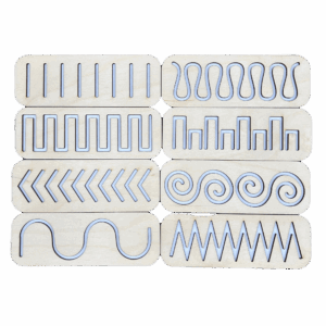 Tablice grafomotoryczne szlaczki metoda Montessori nauka pisania 8szt