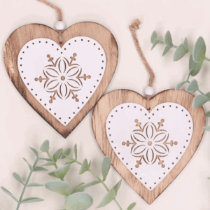 Drewniana zawieszka serce 2szt.