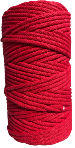 WAS Sznurek bawełniany z rdzeniem 100m 5mm - czerwony WAS