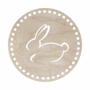 Baza drewniana dno do koszyka spód koło okrąg ze sklejki 20cm zając królik