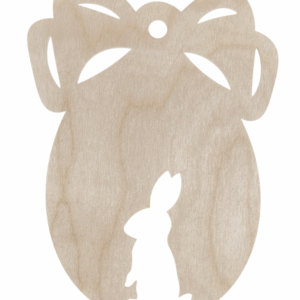 Drewniana zawieszka jajko jajo wielkanocne dekor decoupage ze sklejki zając