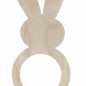 Drewniana mini obręcz serwetnik pierścień na serwetki zając królik uszy
