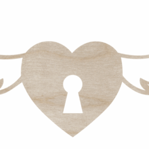 Drewniane serce serduszko za skrzydłami ze sklejki decoupage dekor ozdoba