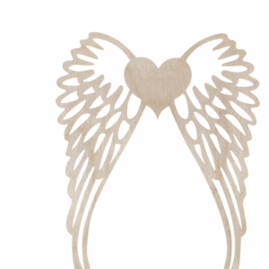 Drewniane serce serduszko za skrzydłami ze sklejki decoupage dekor ozdoba
