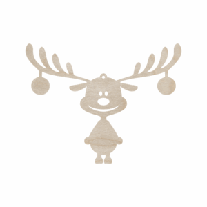 Drewniana zawieszka renifer reniferek na choinkę ze sklejki decoupage dekor