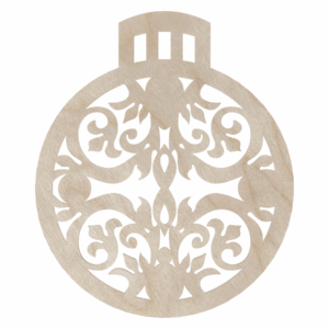 Drewniana bombka świąteczna ażurowa ażur na choinkę decoupage ze sklejki