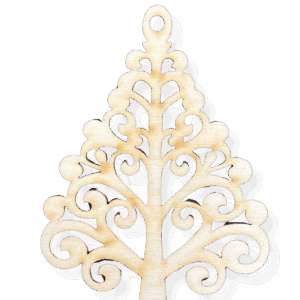 Drewniana zawieszka choinka drzewko ze sklejki decoupage dekor ozdoba