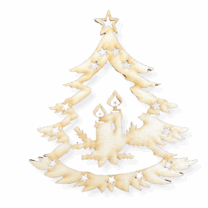 Drewniana zawieszka choinka drzewko ze sklejki decoupage dekor ozdoba