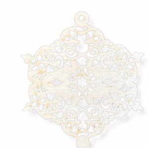 Drewniana zawieszka na choinkę ażurowa ażur decupoage ze sklejki dekor