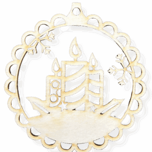 Drewniana bombka świąteczna świeca zawieszka na choinkę decoupage 1szt