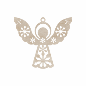 Drewniana zawieszka anioł aniołek na choinkę deko decoupage ze sklejki ażur