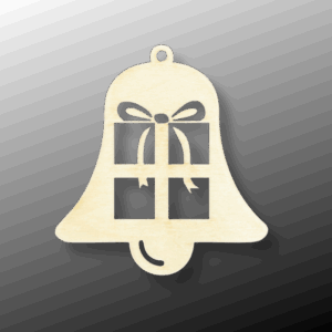 Drewniana zawieszka dzwonek dzwoneczek prezent ze sklejki decoupage ozdoba