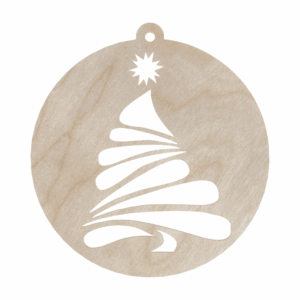 Drewniana bombka świąteczna choinka zawieszka na choinkę decoupage
