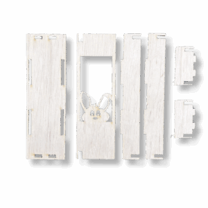 Drewniane pudełko skrzynka na pieniądze prezent zając królik ze sklejki