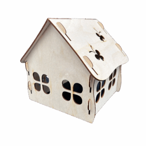 Drewniany dom domek ze sklejki dla chomika myszki  gryzonia decoupage duży