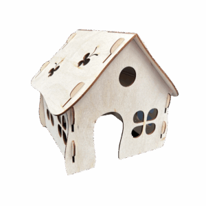 Drewniany dom domek ze sklejki dla chomika myszki  gryzonia decoupage duży