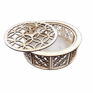 Drewniane pudełko szkatułka przybornik ze sklejki zamykane decoupage