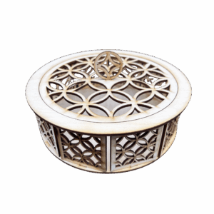 Drewniane pudełko szkatułka przybornik ze sklejki zamykane decoupage