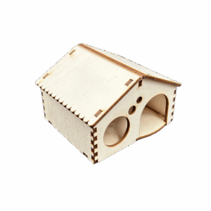 Drewniany dom domek ze sklejki dla chomika myszki gryzonia decoupage