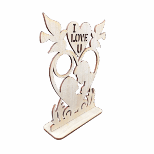Drewniany dekor na ślub wesele walentynki para młoda zakochani ze sklejki