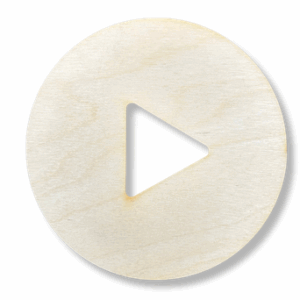 Drewniany dekor przycisk play podkładka podstawka decoupage koło 1szt