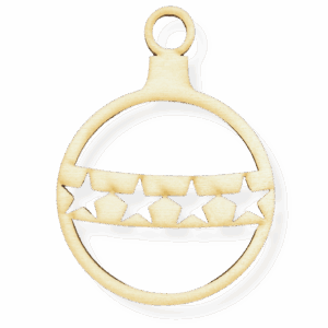 Drewniana bombka gwiazda gwiazdki zawieszka na choinkę decoupage ze sklejki