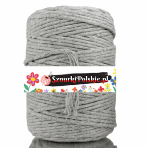 Sznurek bawełniany skręcany SZARY 20m 3mm
