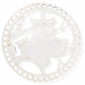Baza dno koszyka spód koło okrąg ażur sowa sowy 18cm ze sklejki decoupage