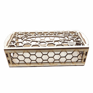 Drewniany chustecznik serwetnik pudełko ze sklejki decoupage ażur 24cm