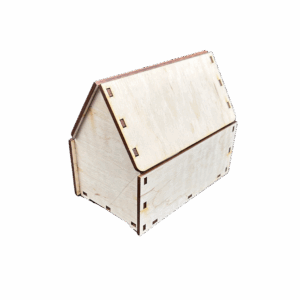 Drewniany dom domek ze sklejki dla chomika myszki gryzonia decoupage