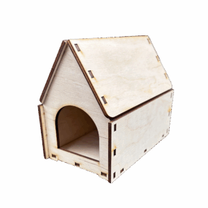 Drewniany dom domek ze sklejki dla chomika myszki gryzonia decoupage