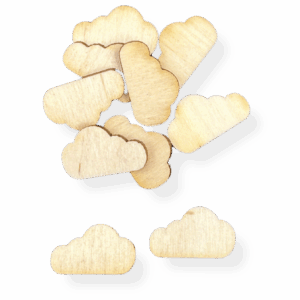 Scrapki drewniane chmurka chmurki obłok ze sklejki decoupage dekor 10szt