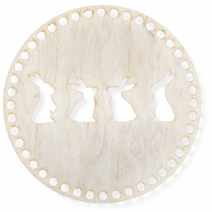 Baza drewniana dno do koszyka spód koło okrąg z sklejki zając zające królik