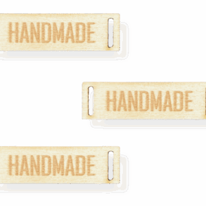 Drewniana metka wszywka naszywka etykieta guzik HANDMADE ze sklejki 3szt
