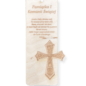 Podziękowanie dla gości Komunia zakładka do książki ze sklejki prezent