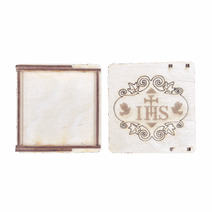 Drewniane pudełko komunijne pamiątka pudełeczko szkatułka komunia prezent