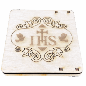 Drewniane pudełko komunijne pamiątka pudełeczko szkatułka komunia prezent