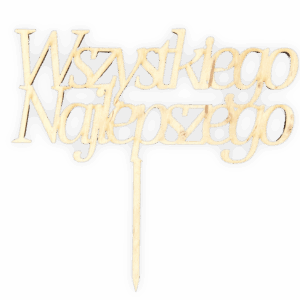 Drewniany topper napis Wszystkiego Najlepszego na tort urodziny imieniny