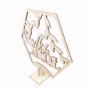 Drewniana dekoracja napis na słodki stół ze sklejki decoupage do candy baru