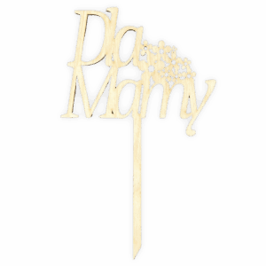 Drewniany topper pik napis dla mamy na dzień mamy matki dekoracja na piku