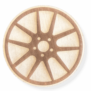 Drewniana podkładka podkładki podstawka pod kubek decoupage felgi koła