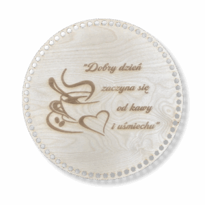 Baza dno do koszyka spód koło 30cm drewniana taca sklejka grawer kawa